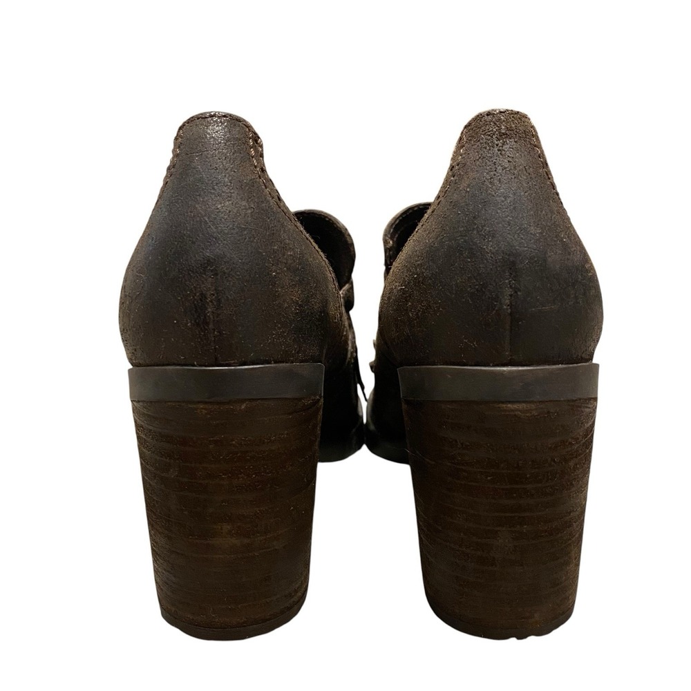 Born Heeled Booties Shoes 9M Brown Leather Kiltie Double Strap Preppy Academia - Picture 10 of 10